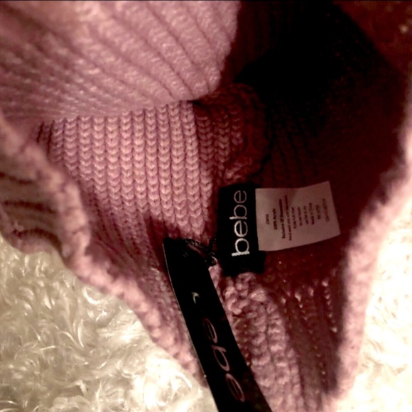 bebe Lavender Knit Logo Beanie - Picture 4 of 6